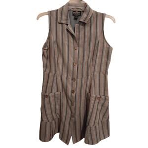 Angie Dress, Women's Size Large, Mini, Sleeveless, Striped, Pockets, EUC